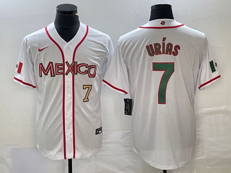 Men 2023 World Cub Mexico #7 Urias White Nike MLB Jersey42->more jerseys->MLB Jersey